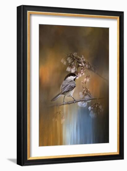 Chickadee in the Garden-Jai Johnson-Framed Giclee Print