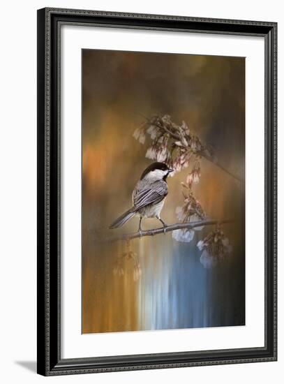 Chickadee in the Garden-Jai Johnson-Framed Giclee Print