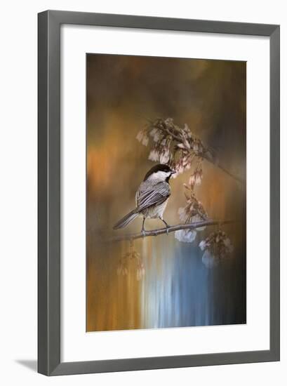 Chickadee in the Garden-Jai Johnson-Framed Giclee Print