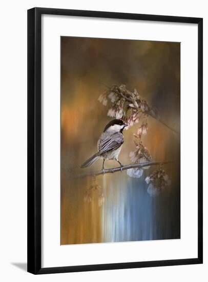 Chickadee in the Garden-Jai Johnson-Framed Giclee Print