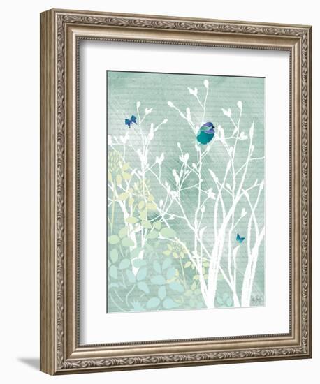 Chickadee on White Branches-Bee Sturgis-Framed Art Print