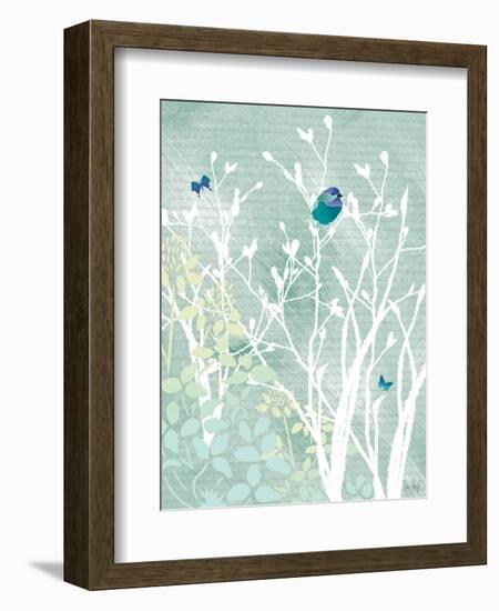 Chickadee on White Branches-Bee Sturgis-Framed Art Print