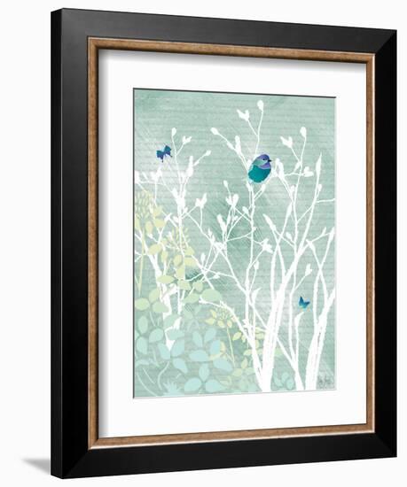 Chickadee on White Branches-Bee Sturgis-Framed Art Print