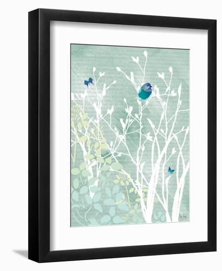 Chickadee on White Branches-Bee Sturgis-Framed Art Print