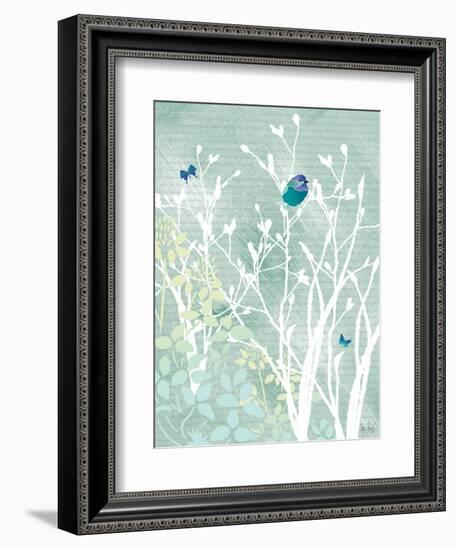 Chickadee on White Branches-Bee Sturgis-Framed Art Print