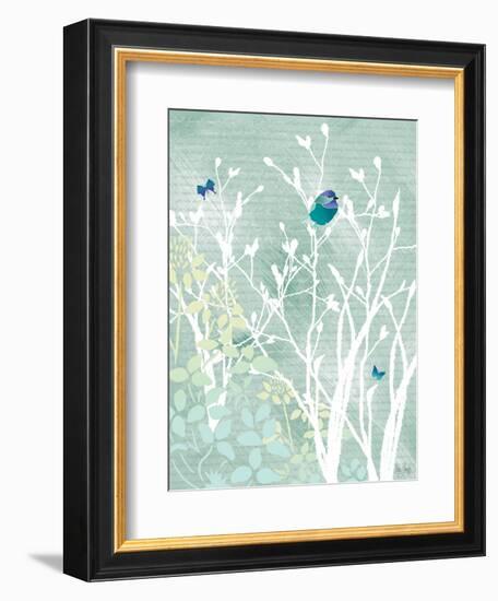 Chickadee on White Branches-Bee Sturgis-Framed Art Print