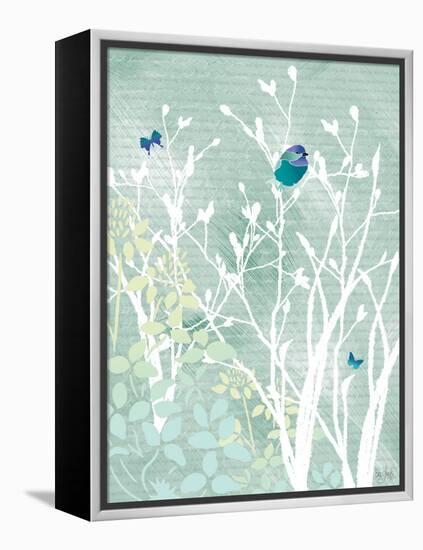 Chickadee on White Branches-Bee Sturgis-Framed Stretched Canvas