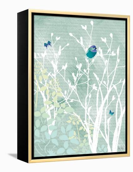 Chickadee on White Branches-Bee Sturgis-Framed Stretched Canvas