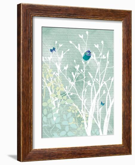 Chickadee on White Branches-Bee Sturgis-Framed Premium Giclee Print