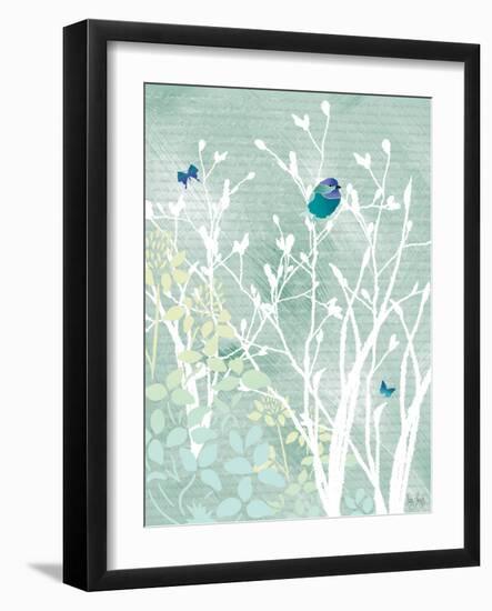 Chickadee on White Branches-Bee Sturgis-Framed Premium Giclee Print