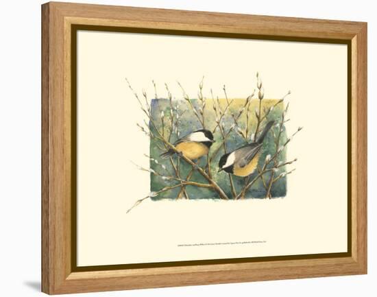 Chickadees and Pussy Willow-Janet Mandel-Framed Stretched Canvas