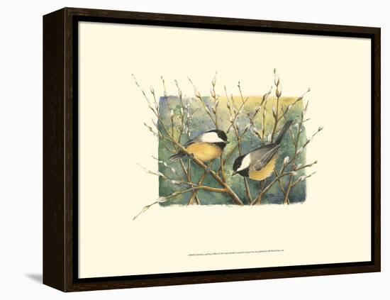 Chickadees and Pussy Willow-Janet Mandel-Framed Stretched Canvas