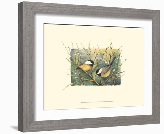 Chickadees and Pussy Willow-Janet Mandel-Framed Premium Giclee Print