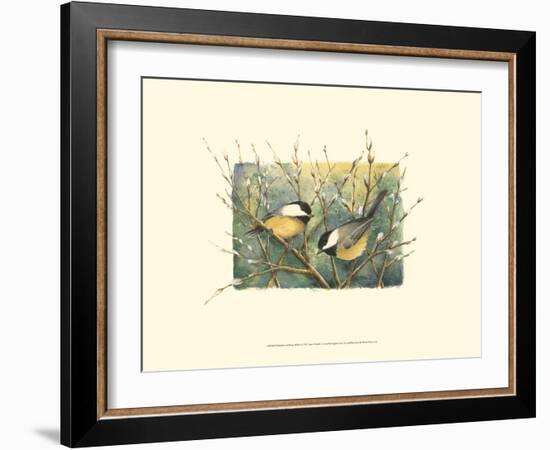 Chickadees and Pussy Willow-Janet Mandel-Framed Premium Giclee Print