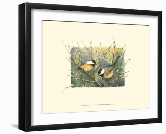 Chickadees and Pussy Willow-Janet Mandel-Framed Premium Giclee Print