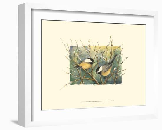 Chickadees and Pussy Willow-Janet Mandel-Framed Premium Giclee Print