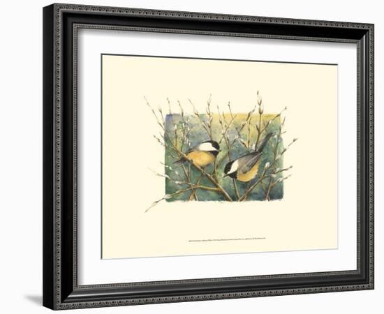 Chickadees and Pussy Willow-Janet Mandel-Framed Premium Giclee Print