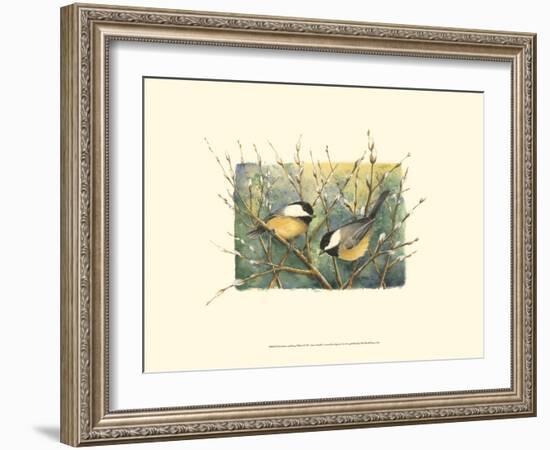 Chickadees and Pussy Willow-Janet Mandel-Framed Art Print