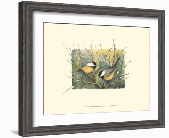 Chickadees and Pussy Willow-Janet Mandel-Framed Art Print