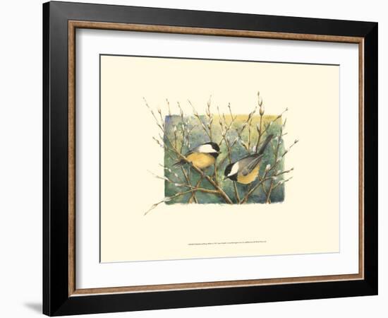 Chickadees and Pussy Willow-Janet Mandel-Framed Art Print