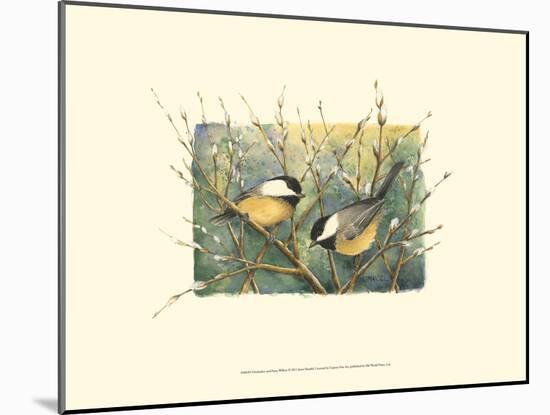 Chickadees and Pussy Willow-Janet Mandel-Mounted Art Print