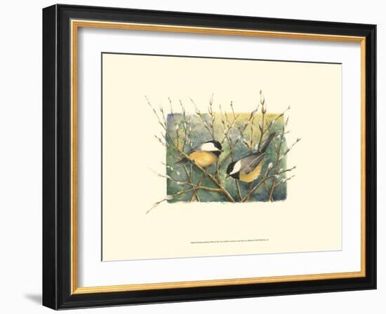 Chickadees and Pussy Willow-Janet Mandel-Framed Art Print