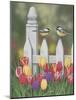 Chickadees and Tulips-William Vanderdasson-Mounted Giclee Print