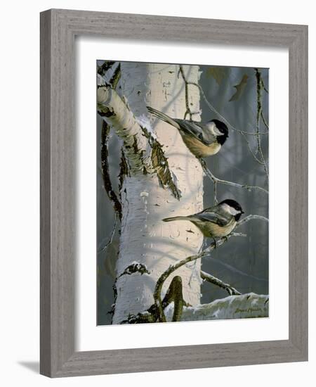 Chickadees at Dawn-Bruce Miller-Framed Giclee Print