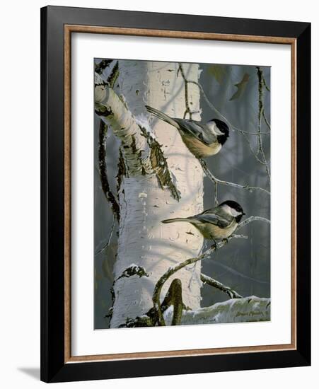 Chickadees at Dawn-Bruce Miller-Framed Giclee Print