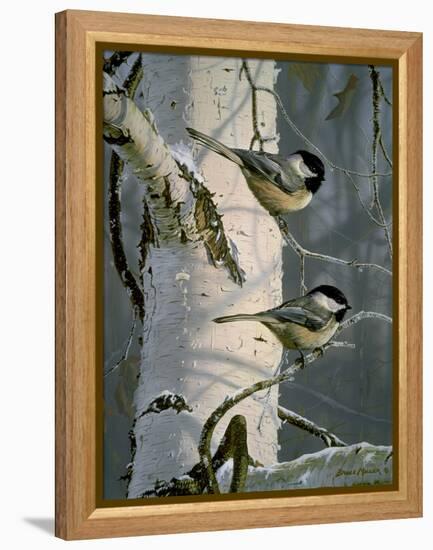 Chickadees at Dawn-Bruce Miller-Framed Premier Image Canvas