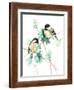 Chickadees On Pine Tree-Suren Nersisyan-Framed Art Print