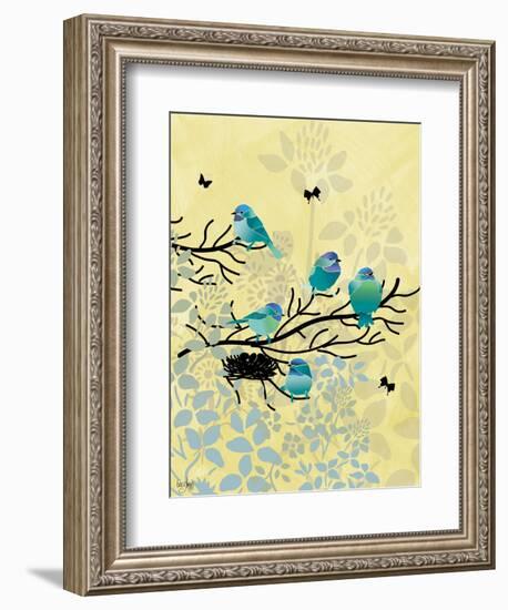 Chickadees with Nest-Bee Sturgis-Framed Art Print