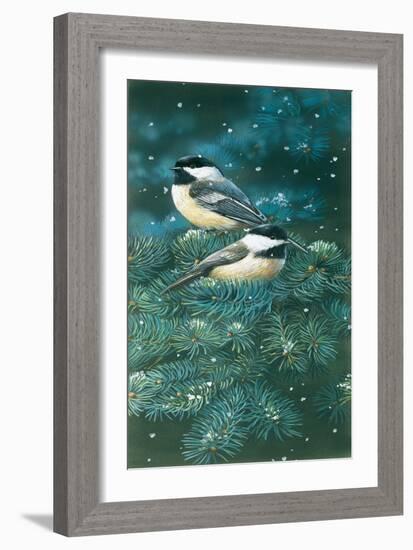 Chickadees-William Vanderdasson-Framed Giclee Print