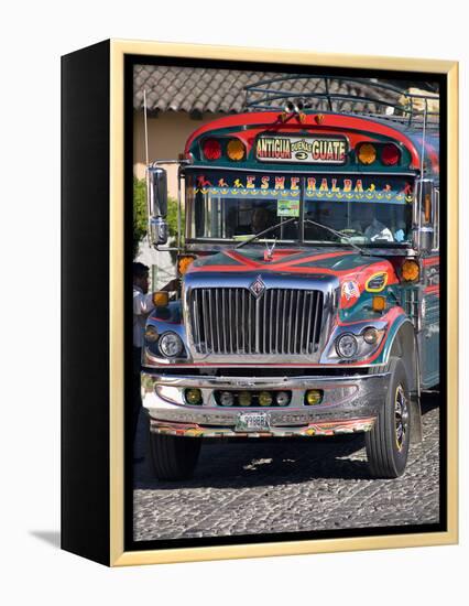 Chicken Bus, Antigua, Guatemala, Central America-Ben Pipe-Framed Premier Image Canvas