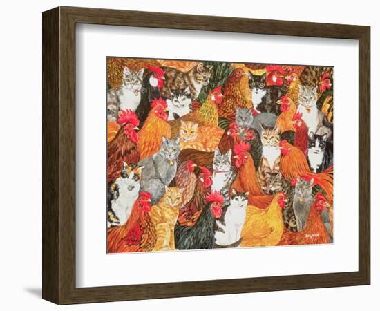 Chicken-Cats-Ditz-Framed Giclee Print