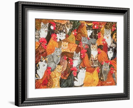 Chicken-Cats-Ditz-Framed Giclee Print