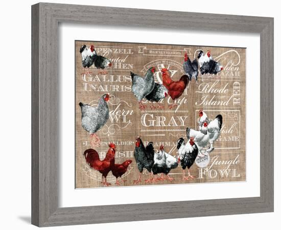 Chicken Collage 1-The Saturday Evening Post-Framed Giclee Print