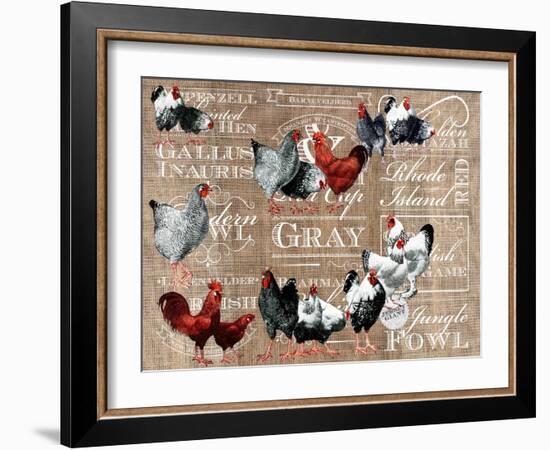 Chicken Collage 1-The Saturday Evening Post-Framed Giclee Print