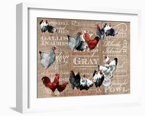 Chicken Collage 1-The Saturday Evening Post-Framed Giclee Print