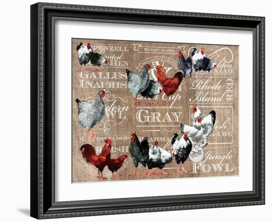 Chicken Collage 1-The Saturday Evening Post-Framed Giclee Print