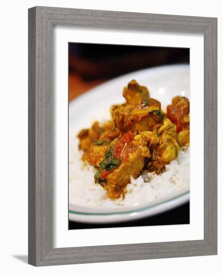 Chicken Curry Balti Dish at Al Frash Restaurant in the Balti Triangle. Birmingham, England, UK-Levy Yadid-Framed Photographic Print