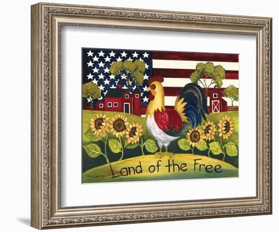 Chicken, Land of the Free-Laurie Korsgaden-Framed Giclee Print
