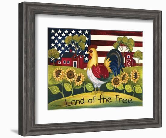 Chicken, Land of the Free-Laurie Korsgaden-Framed Giclee Print