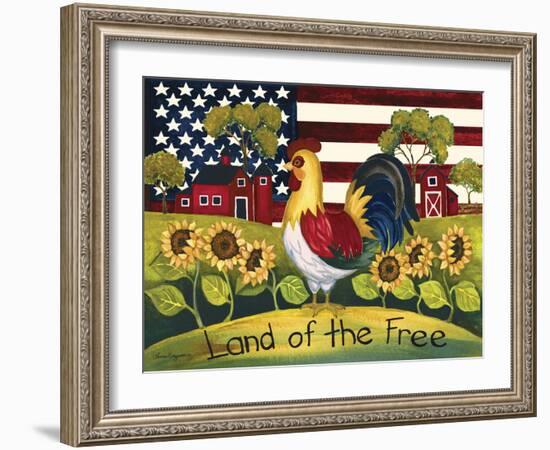 Chicken, Land of the Free-Laurie Korsgaden-Framed Giclee Print