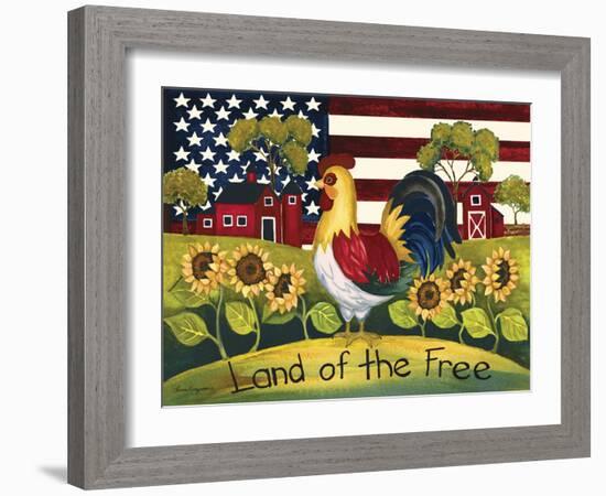 Chicken, Land of the Free-Laurie Korsgaden-Framed Giclee Print