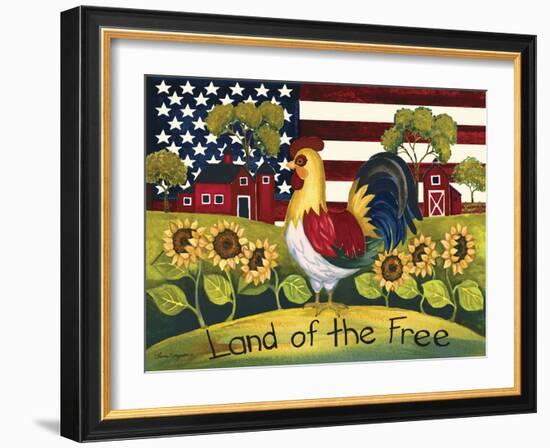 Chicken, Land of the Free-Laurie Korsgaden-Framed Giclee Print