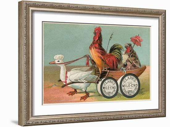 Chicken Wagon Pulled by Duck-null-Framed Art Print