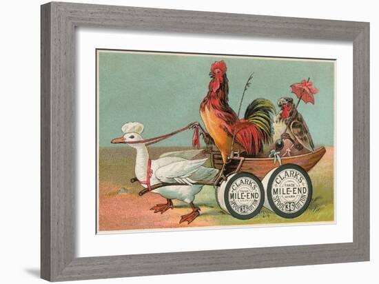 Chicken Wagon Pulled by Duck-null-Framed Art Print