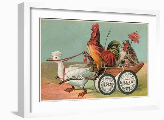 Chicken Wagon Pulled by Duck-null-Framed Art Print