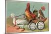 Chicken Wagon Pulled by Duck-null-Mounted Art Print